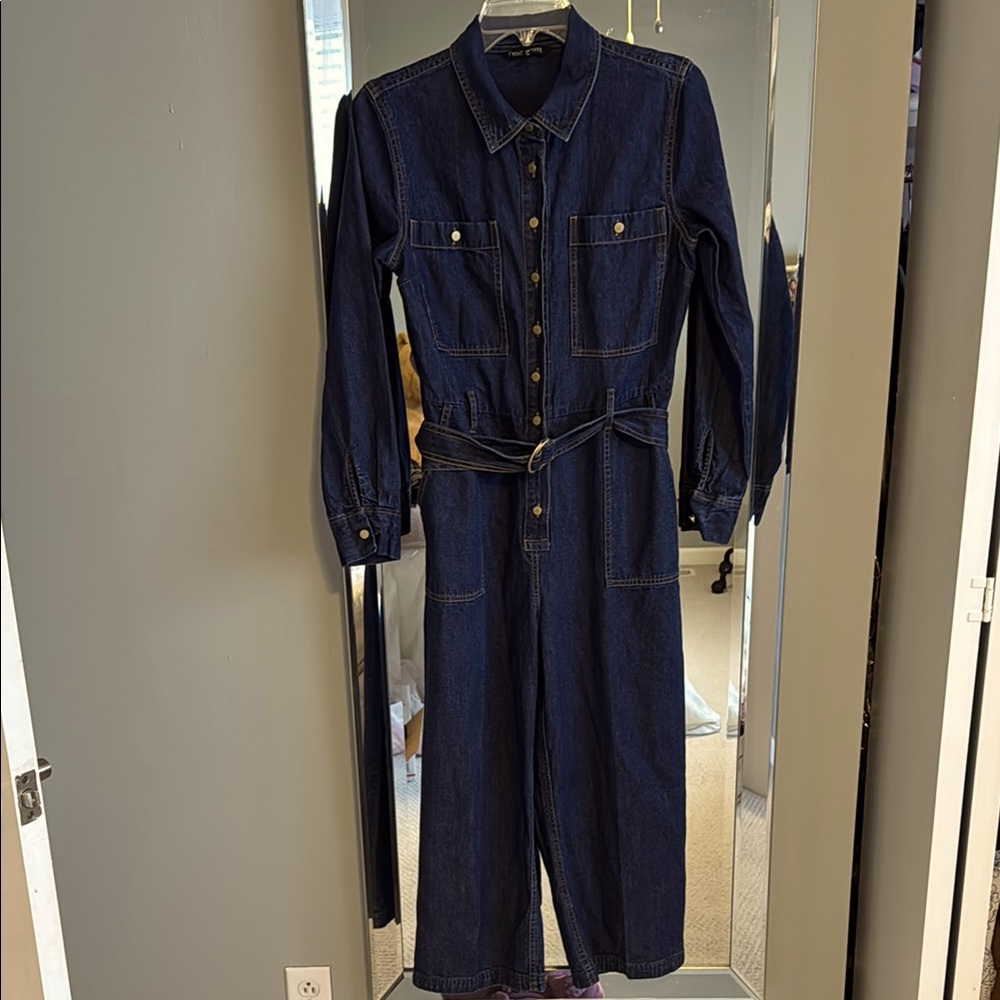 Denim Button-Up Jumpsuit